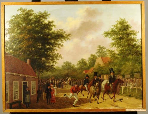 Schilderij met voorstelling van loopwedstrijd op het Zaailand te Leeuwarden